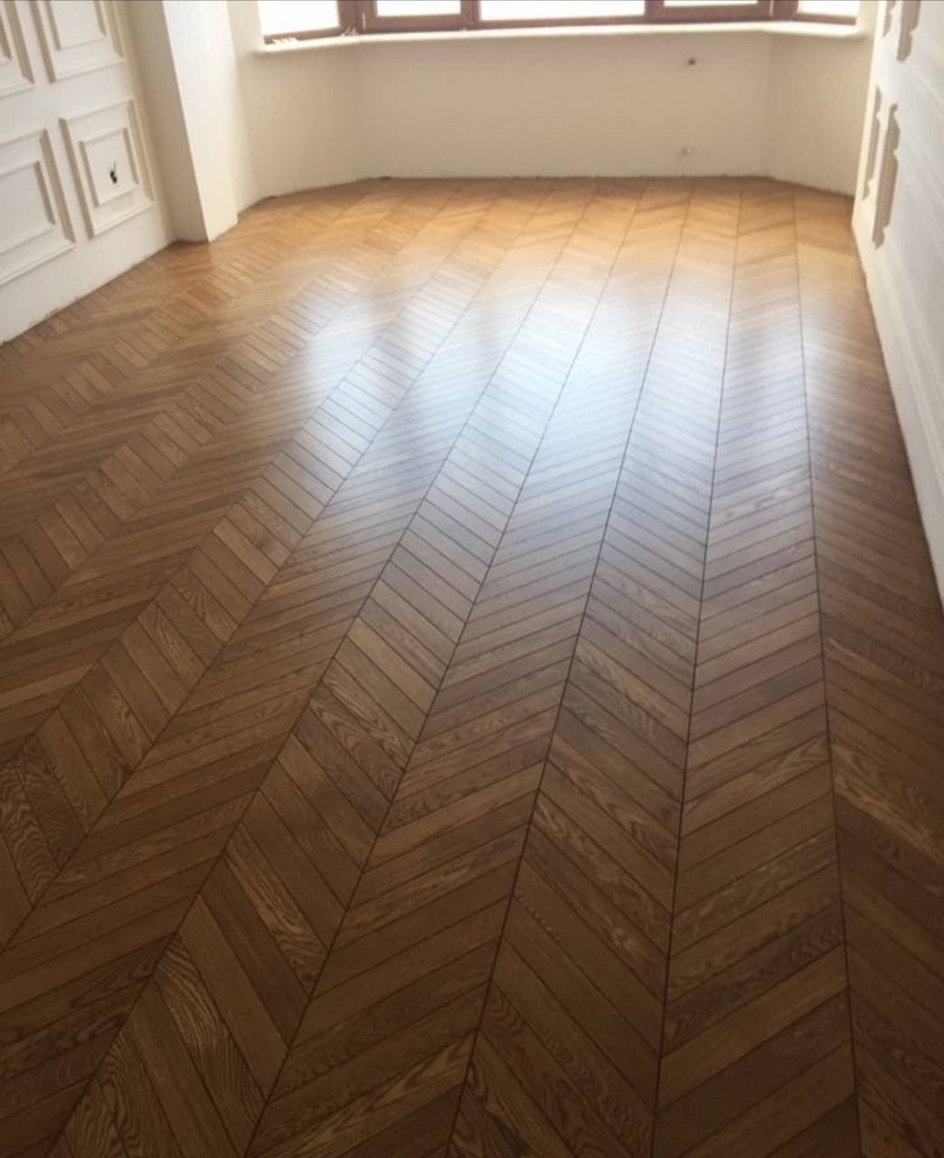 Паркет французская ёлка после реставрации